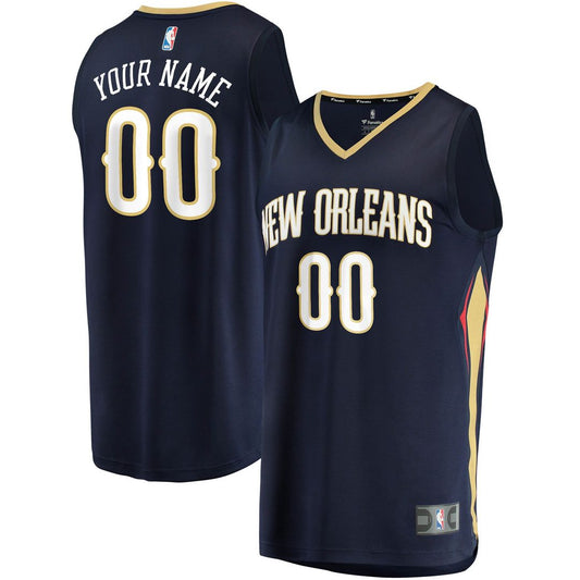 New Orleans Pelicans Fanatics Fast Break Custom Replica Jersey Navy - Icon Edition Team Jersey Sports Fan Apparel