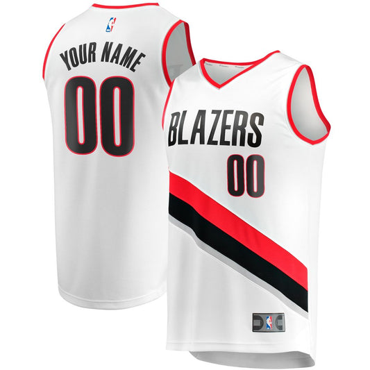 Portland Trail Blazers Fanatics Fast Break Custom Replica Jersey - Association Edition - White Team Jersey Sports Fan Apparel