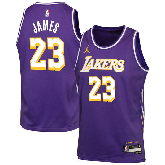 Los Angeles Lakers LeBron James Jordan Brand Youth Swingman Jersey - Statement Edition - Purple Team Jersey Sports Fan Apparel