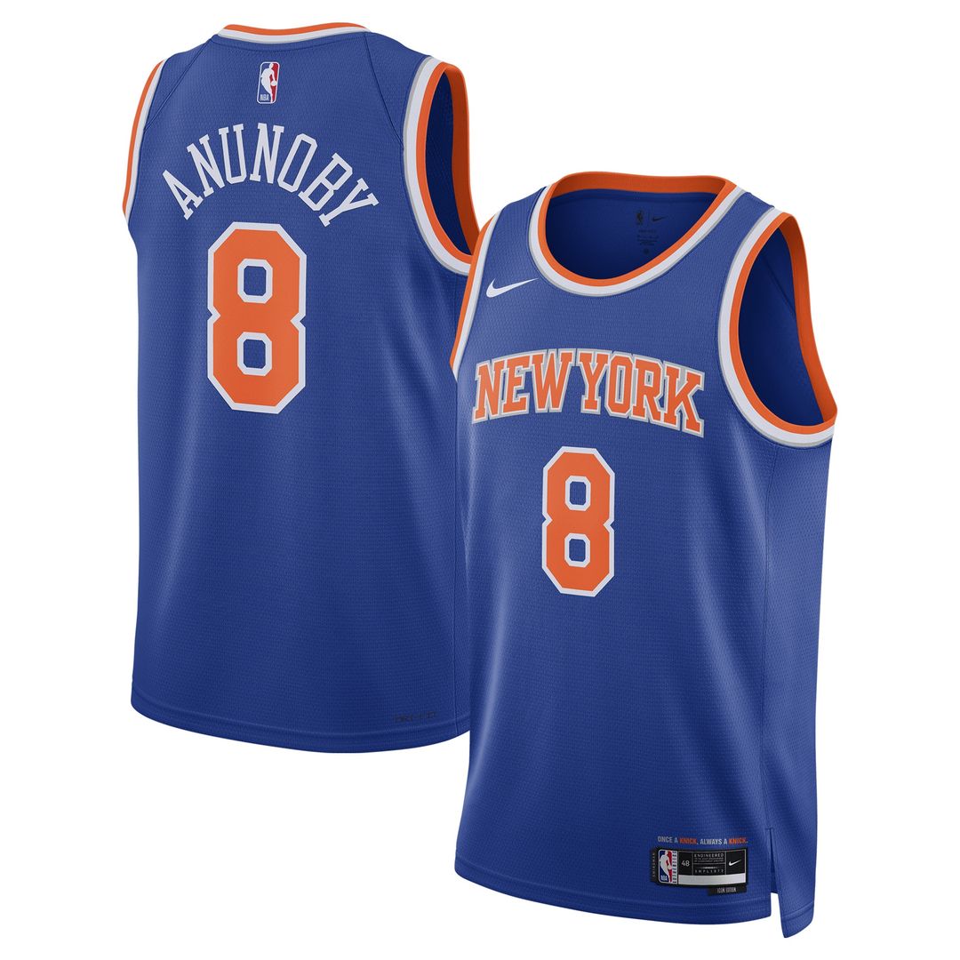 New York Knicks OG Anunoby Nike Unisex Swingman Jersey - Icon Edition - Blue Team Jersey Sports Fan Apparel