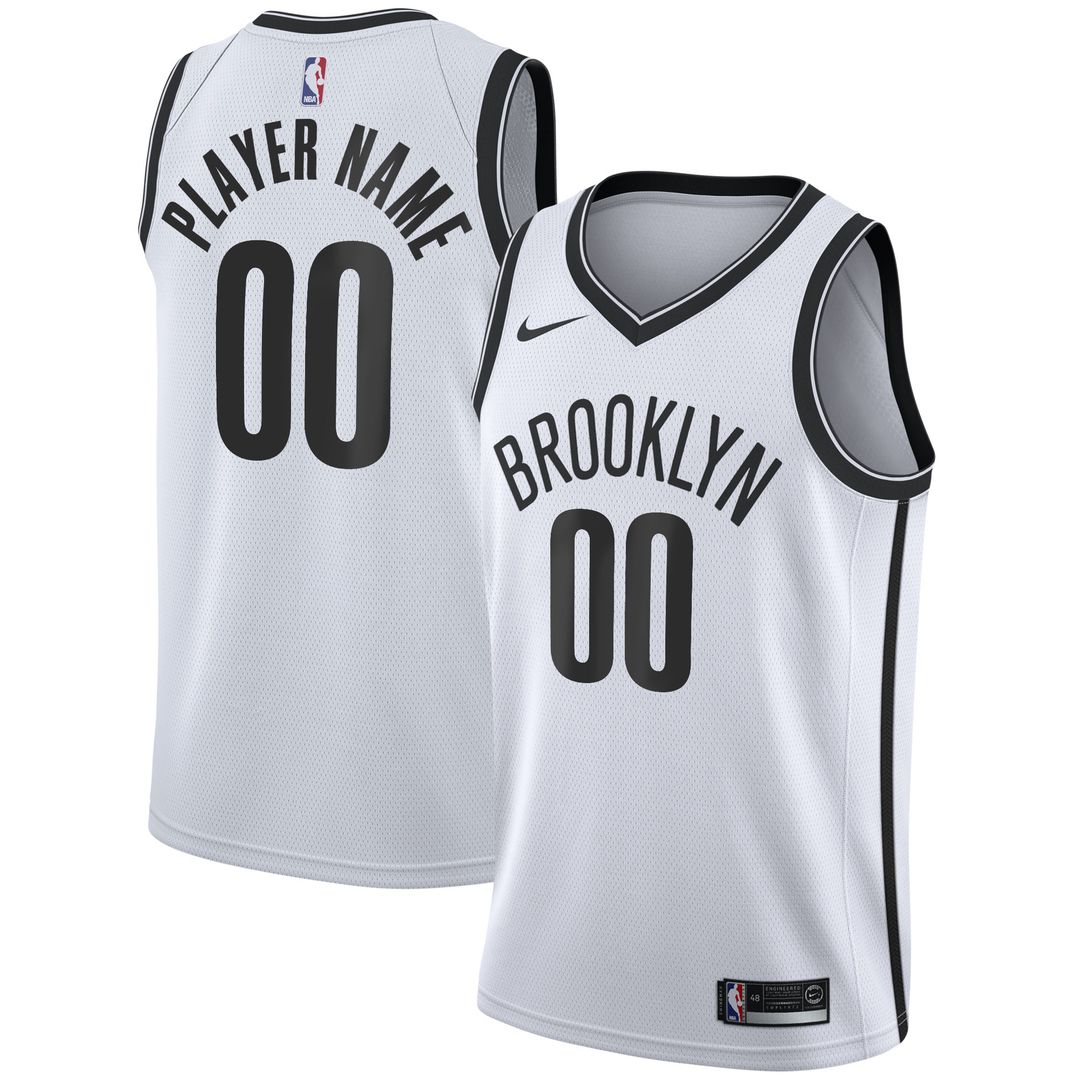 Brooklyn Nets Nike 2020/21 Swingman Custom Jersey - Association Edition - White Team Jersey Sports Fan Apparel