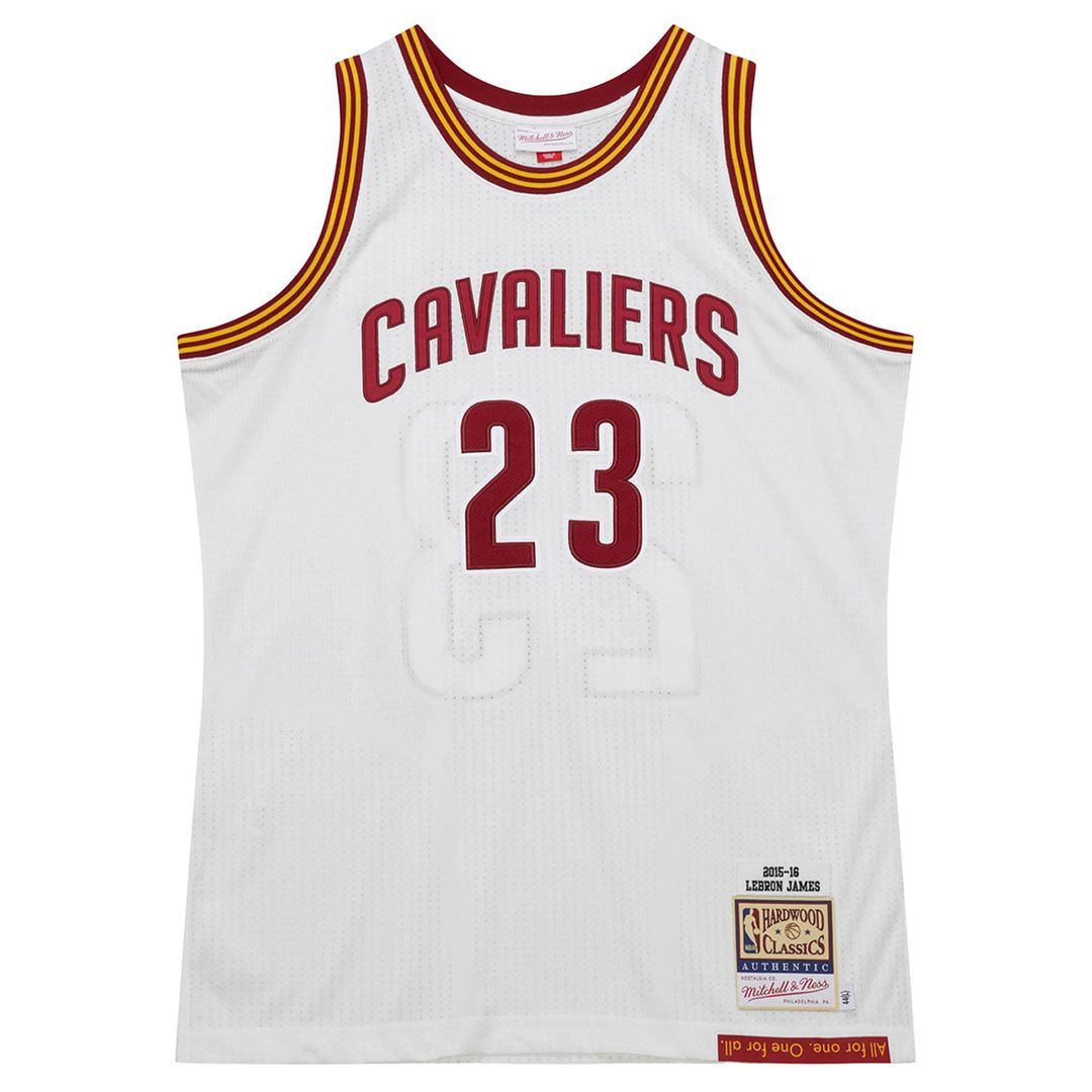 Cleveland Cavaliers LeBron James Mitchell & Ness 2015/16 Hardwood Classics Authentic Jersey - White Team Jersey Sports Fan Apparel