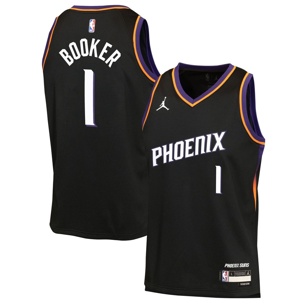 Phoenix Suns Devin Booker Jordan Brand Youth Swingman Jersey - Statement Edition - Black Team Jersey Sports Fan Apparel