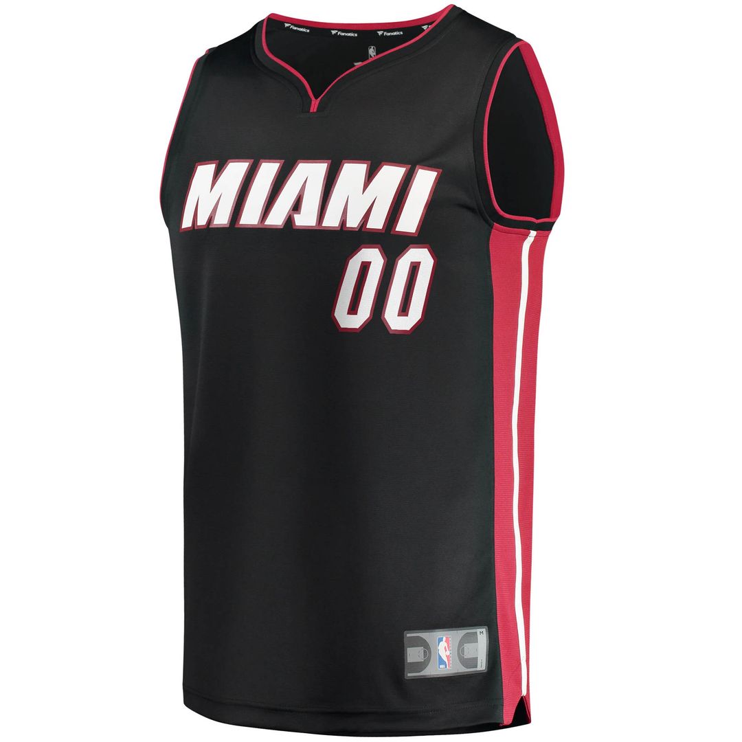 Miami Heat Fanatics Fast Break Custom Replica Jersey Black - Icon Edition Team Jersey Sports Fan Apparel
