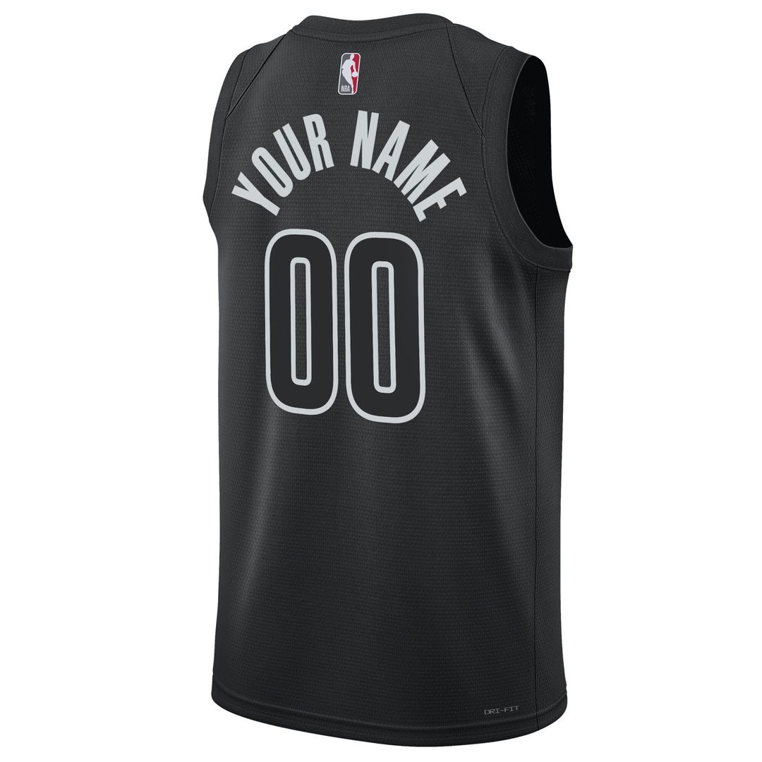 Brooklyn Nets Jordan Brand Unisex 2022/23 Swingman Custom Jersey - Statement Edition - Black Team Jersey Sports Fan Apparel