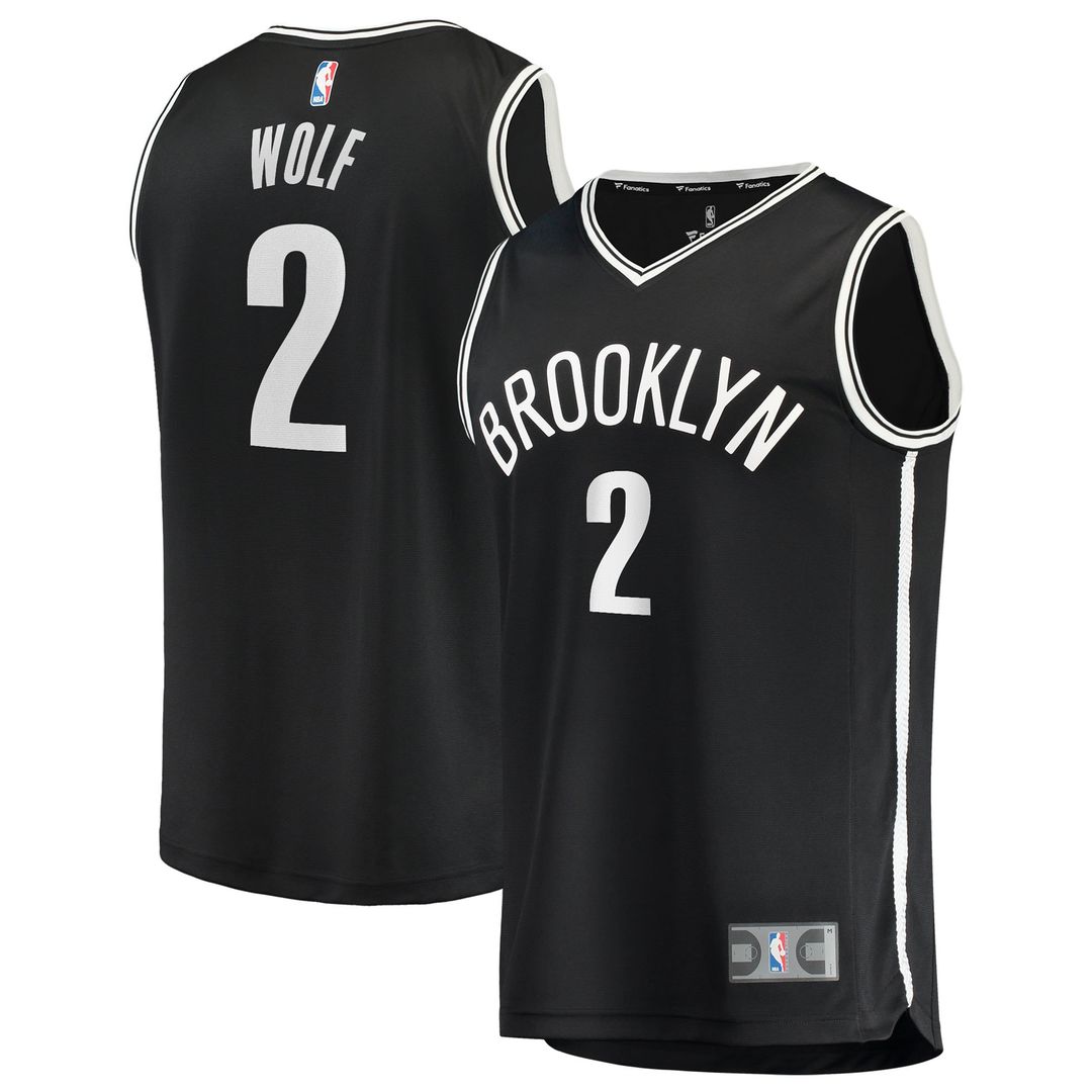 Brooklyn Nets Daniel Wolf Fanatics Fast Break Replica Jersey - Black - Icon Edition Team Jersey Sports Fan Apparel
