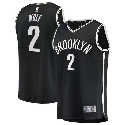 Brooklyn Nets Daniel Wolf Fanatics Fast Break Replica Jersey - Black - Icon Edition Team Jersey Sports Fan Apparel