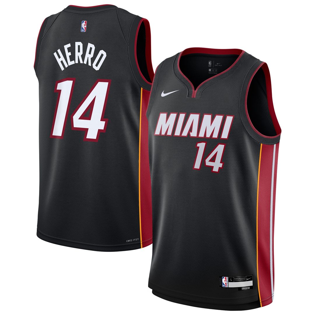 Miami Heat Tyler Herro Nike Youth Swingman Jersey - Icon Edition - Black Team Jersey Sports Fan Apparel