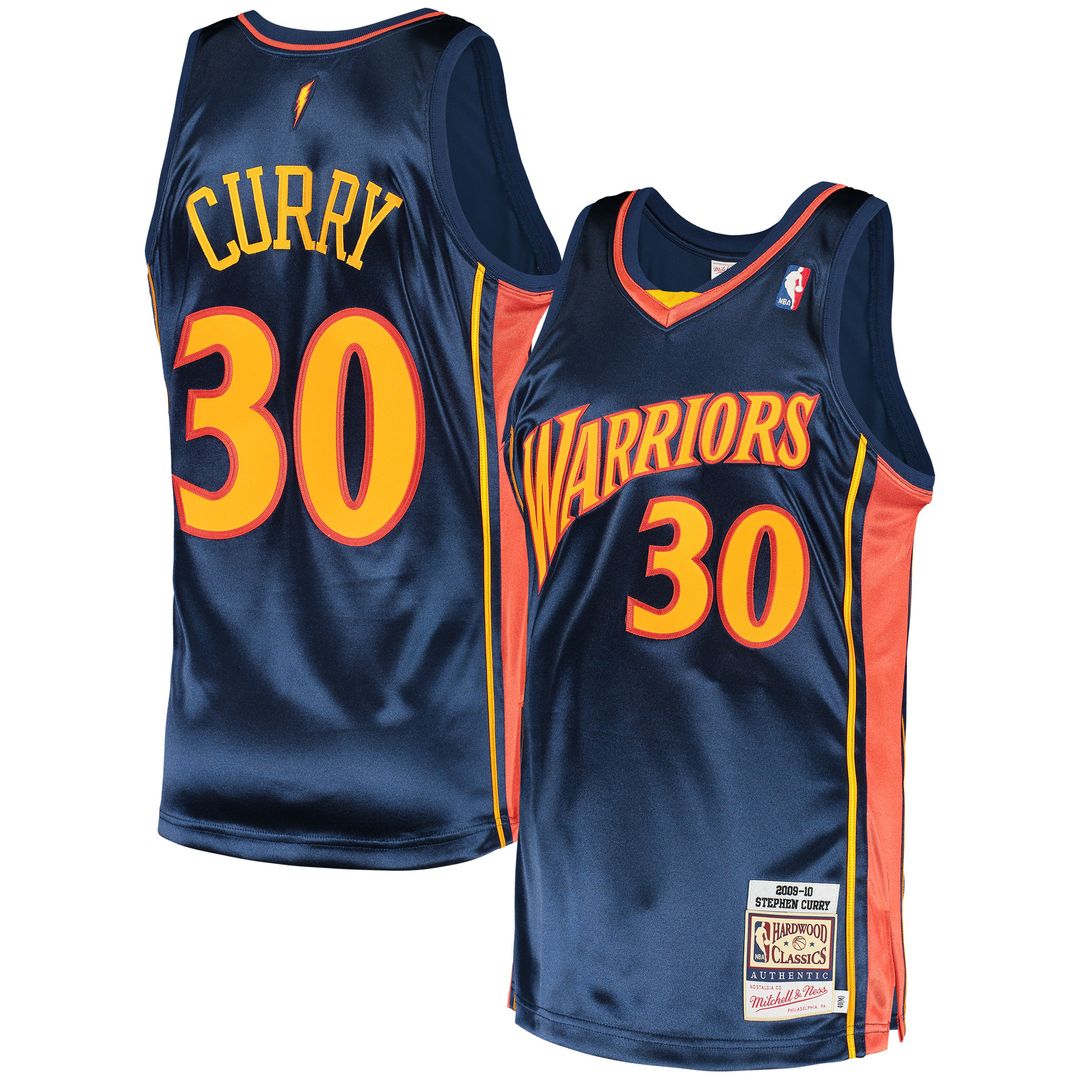 Golden State Warriors Stephen Curry Mitchell & Ness 2009/10 Hardwood Classics Authentic Jersey - Navy Team Jersey Sports Fan Apparel