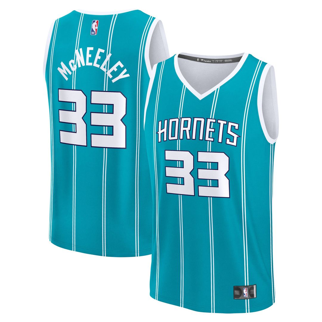 Charlotte Hornets Liam McNeeley Fanatics Fast Break Replica Jersey - Teal - Icon Edition Team Jersey Sports Fan Apparel