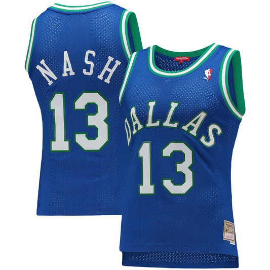 Dallas Mavericks Steve Nash Mitchell & Ness Women's 1998/99 Hardwood Classics Swingman Jersey - Blue Team Jersey Sports Fan Apparel