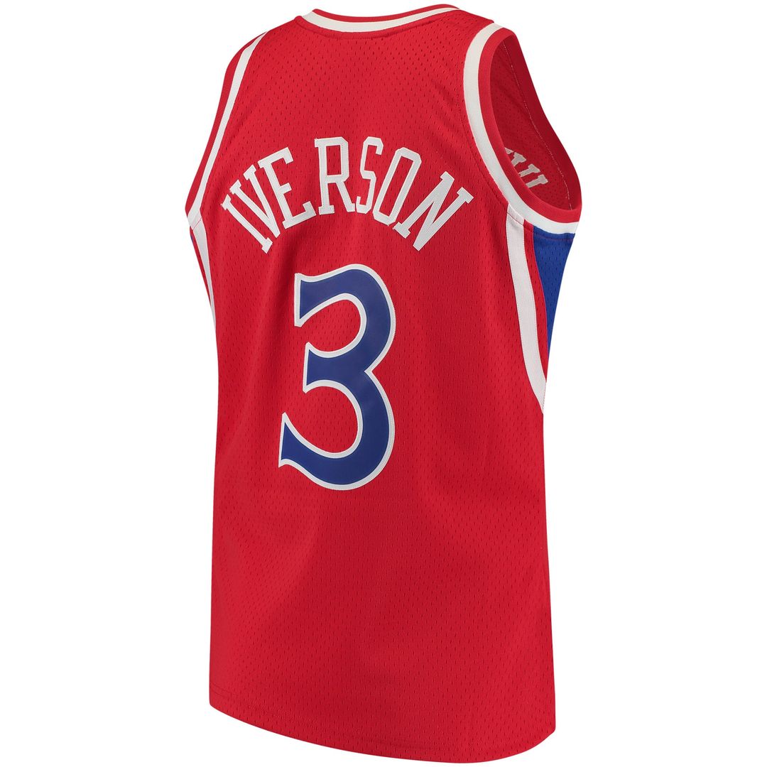 Philadelphia 76ers Allen Iverson Mitchell & Ness 1996/97 Hardwood Classics Swingman Jersey - Red Team Jersey Sports Fan Apparel