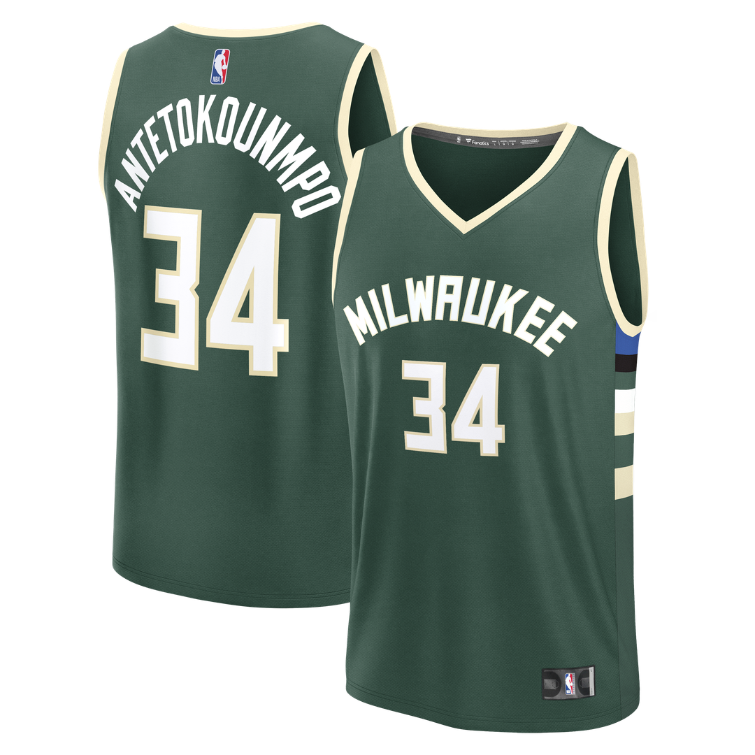 Milwaukee Bucks Giannis Antetokounmpo Fanatics Fast Break Replica Player Jersey - Icon Edition - Hunter Green Team Jersey Sports Fan Apparel