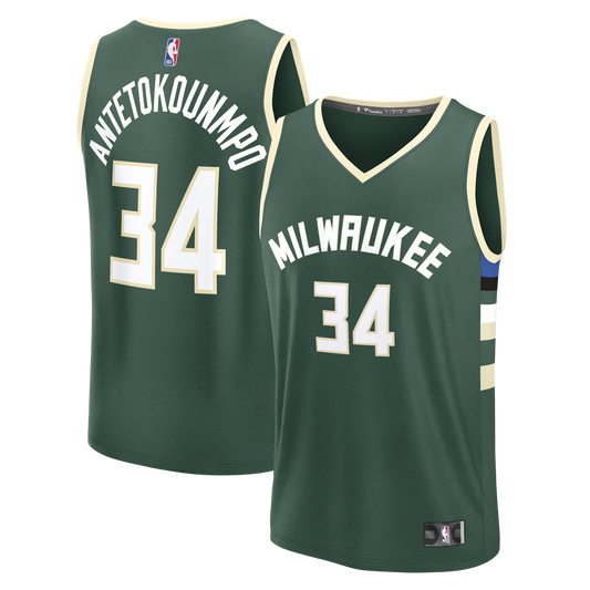 Milwaukee Bucks Giannis Antetokounmpo Fanatics Fast Break Replica Player Jersey - Icon Edition - Hunter Green Team Jersey Sports Fan Apparel