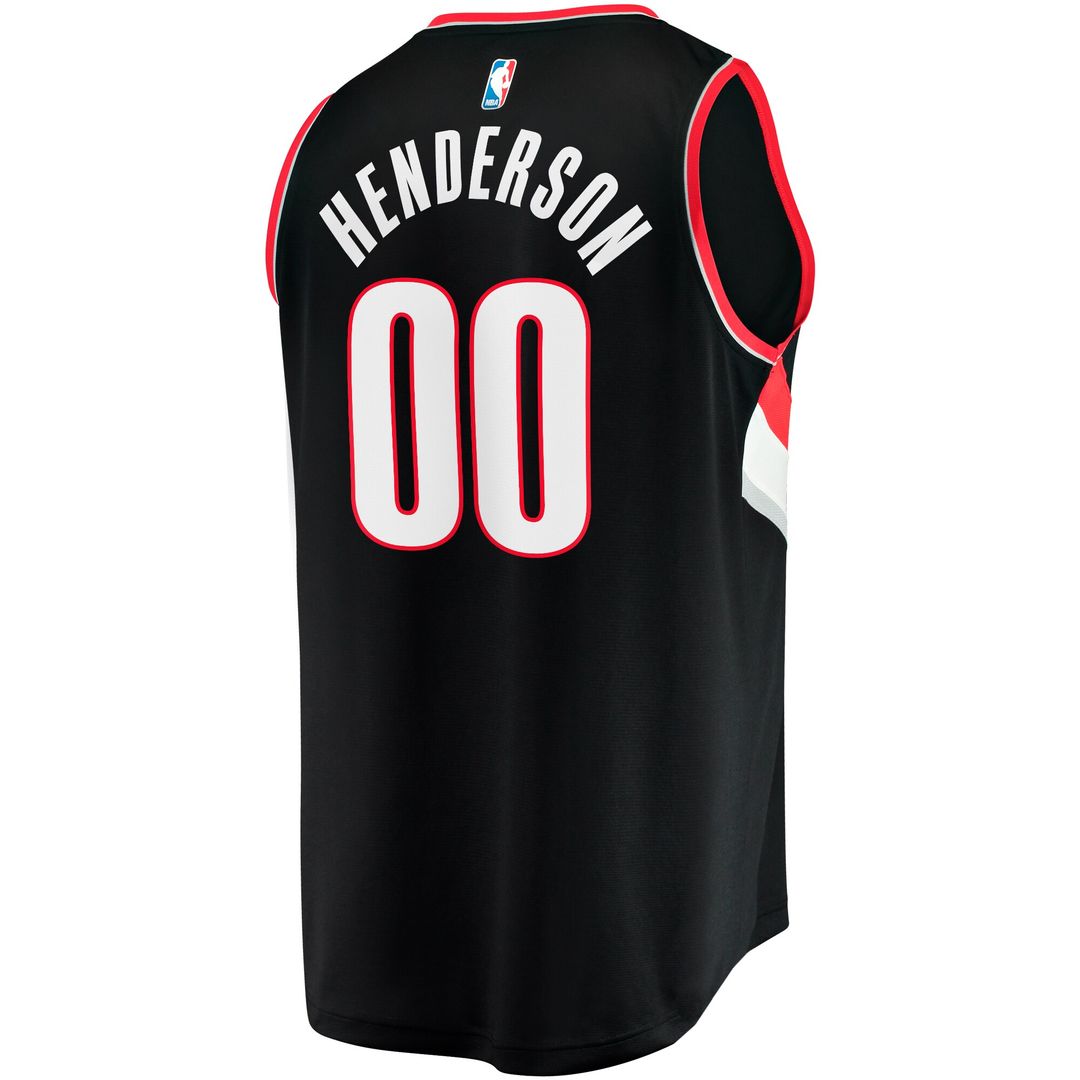 Portland Trail Blazers Scoot Henderson Fanatics Fast Break Replica Jersey - Icon Edition - Black Team Jersey Sports Fan Apparel