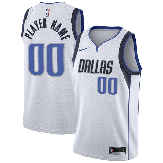 Dallas Mavericks Nike 2020/21 Swingman Custom Jersey - Association Edition - White Team Jersey Sports Fan Apparel