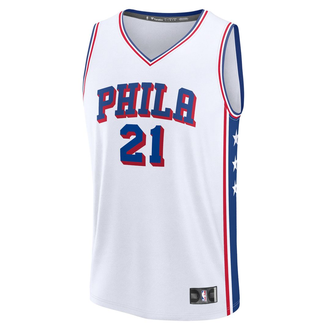 Philadelphia 76ers Joel Embiid Fanatics Fast Break Replica Player Jersey - Association Edition - White Team Jersey Sports Fan Apparel