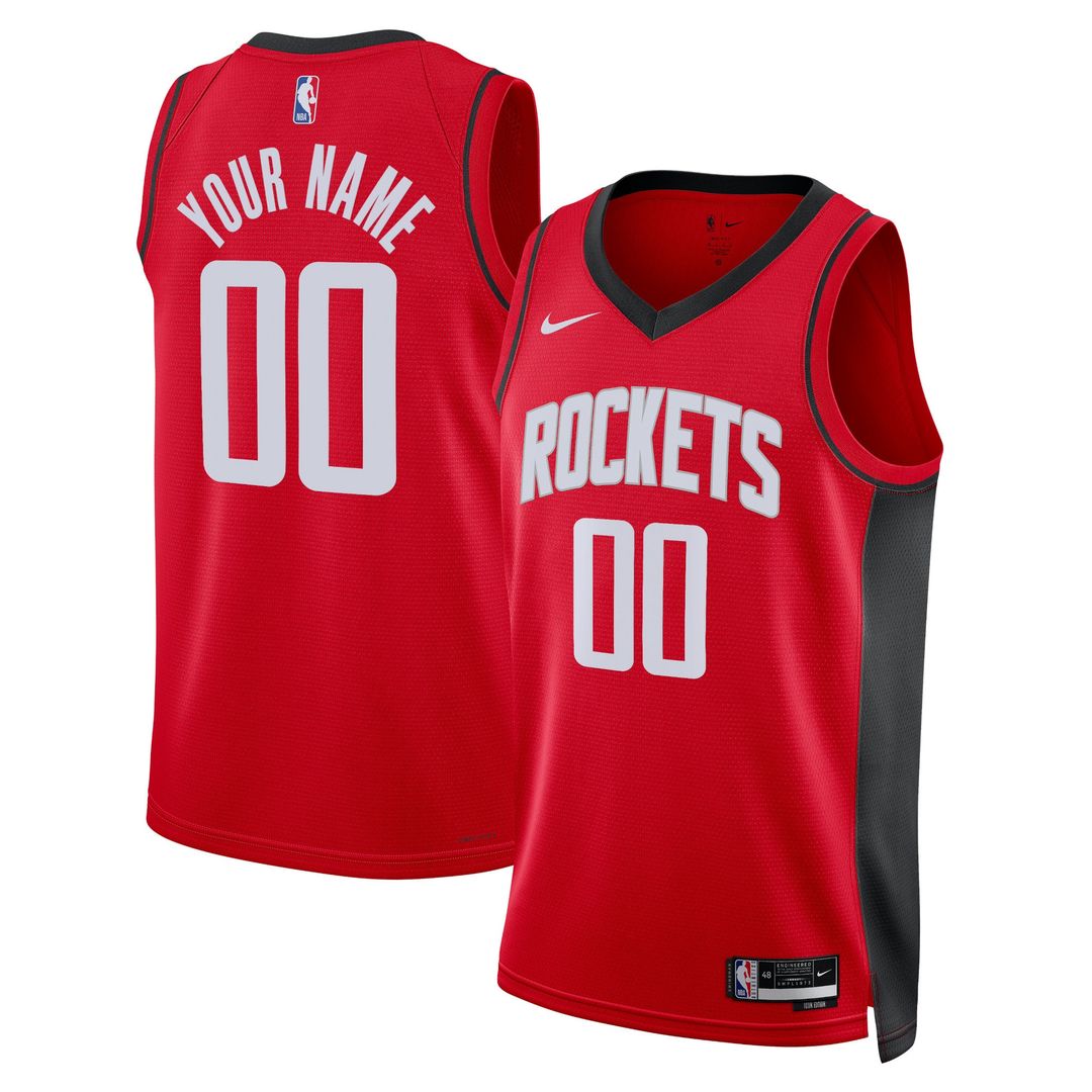 Houston Rockets Nike Unisex Swingman Custom Jersey Red - Icon Edition Team Jersey Sports Fan Apparel