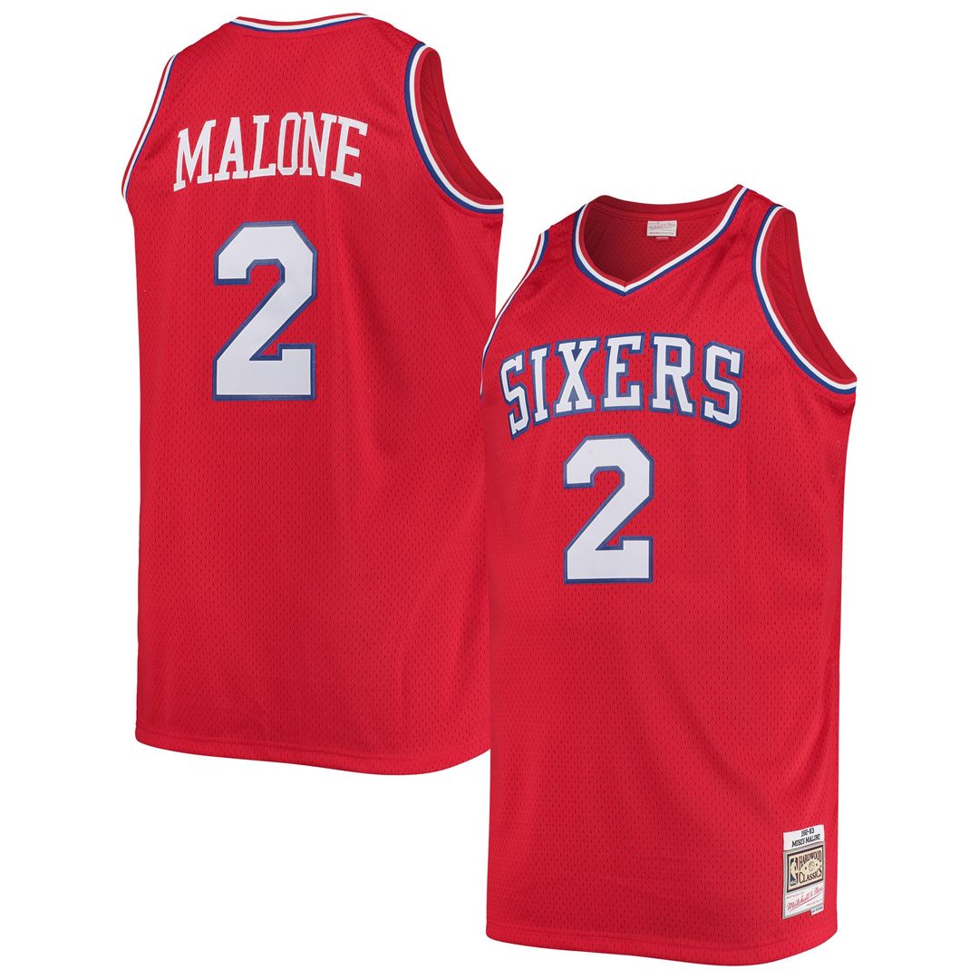 Philadelphia 76ers Moses Malone Mitchell & Ness 1982/83 Big & Tall Hardwood Classics Swingman Jersey - Red Team Jersey Sports Fan Apparel