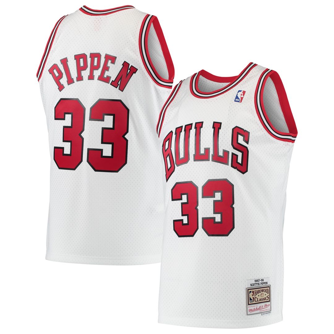 Chicago Bulls Scottie Pippen Mitchell & Ness Hardwood Classics Swingman Jersey - White Team Jersey Sports Fan Apparel
