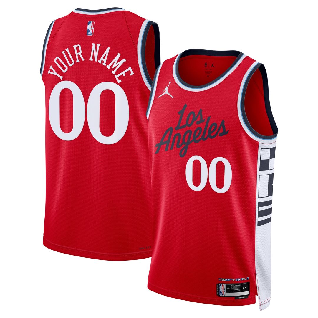 LA Clippers Jordan Brand Unisex 2024/25 Custom Swingman Jersey - Statement Edition - Red Team Jersey Sports Fan Apparel