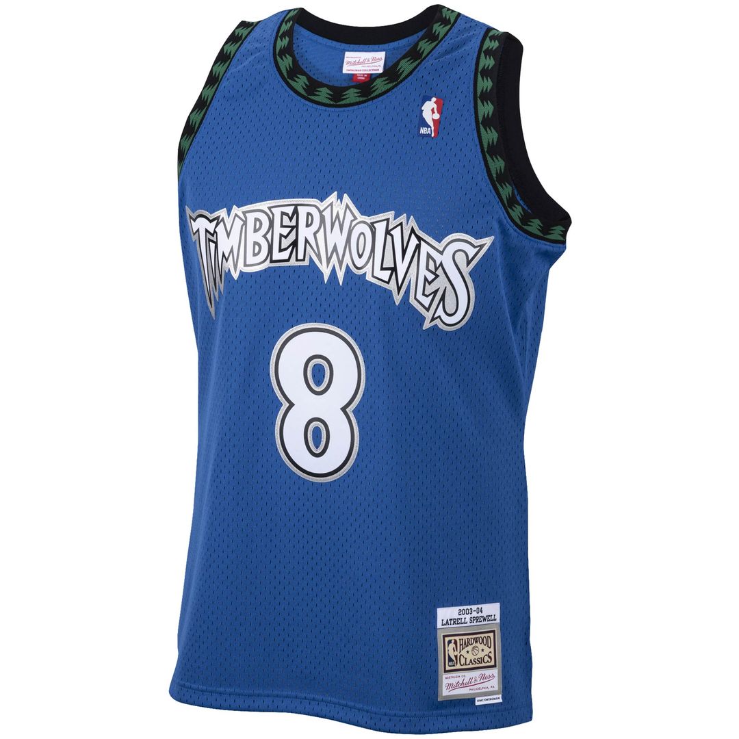 Minnesota Timberwolves Latrell Sprewell Mitchell & Ness 2003/04 Hardwood Classics Swingman Jersey - Blue Team Jersey Sports Fan Apparel