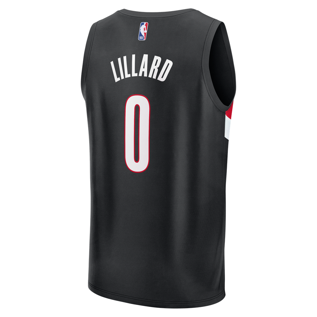 Portland Trail Blazers Damian Lillard Fanatics Youth Fast Break Replica Jersey - Black - Icon Edition Team Jersey Sports Fan Apparel