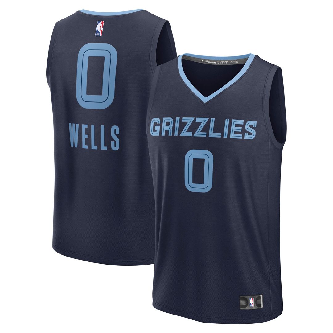 Memphis Grizzlies Jaylen Wells Fanatics Fast Break Replica Player Jersey - Icon Edition - Navy Team Jersey Sports Fan Apparel