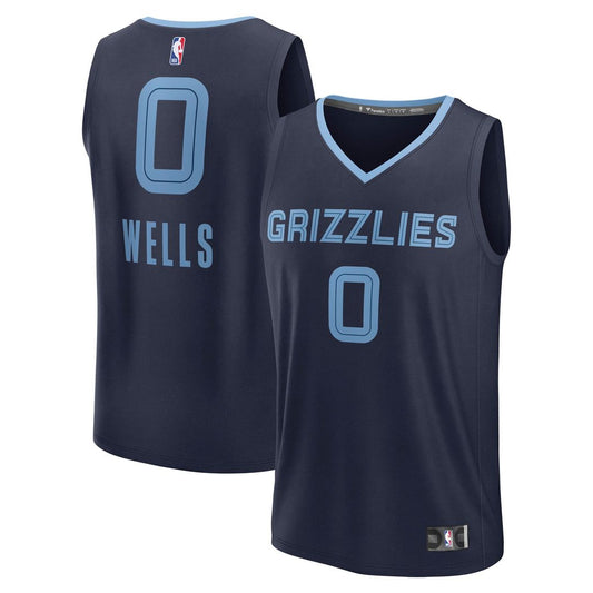 Memphis Grizzlies Jaylen Wells Fanatics Fast Break Replica Player Jersey - Icon Edition - Navy Team Jersey Sports Fan Apparel