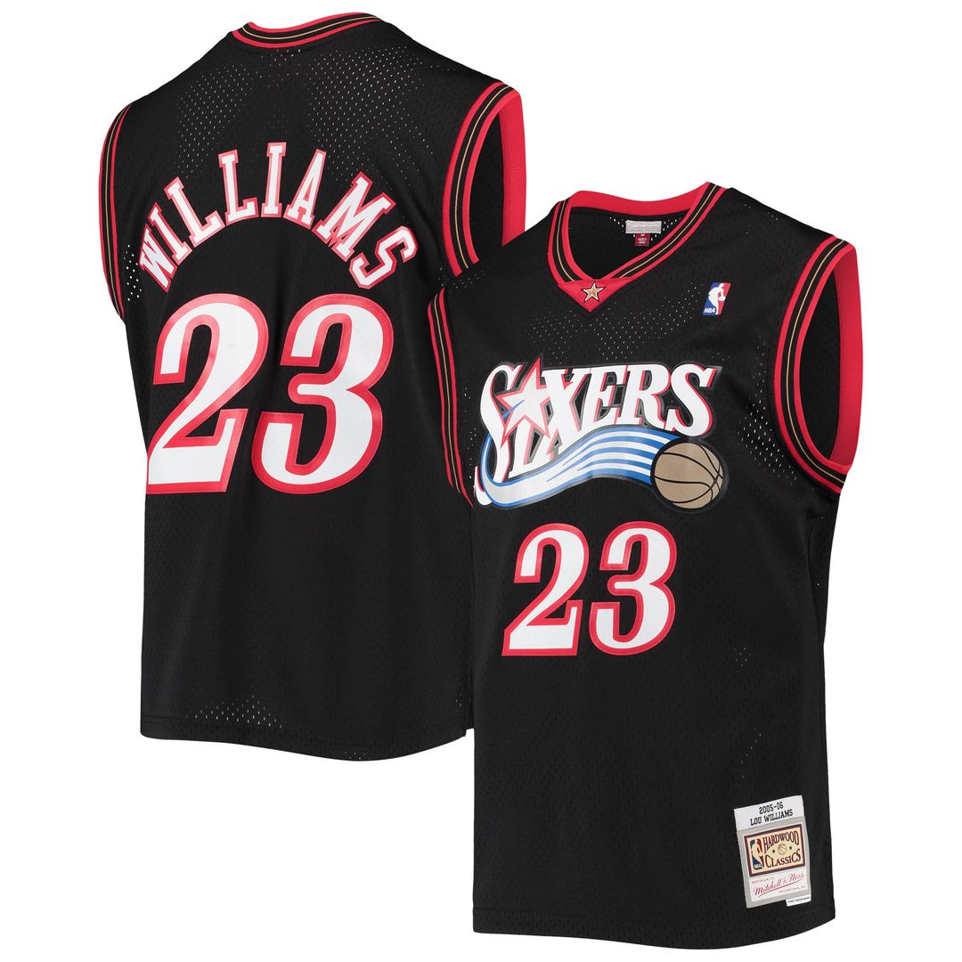 Philadelphia 76ers Lou Williams Mitchell & Ness 2005/06 Hardwood Classics Swingman Jersey - Black Team Jersey Sports Fan Apparel