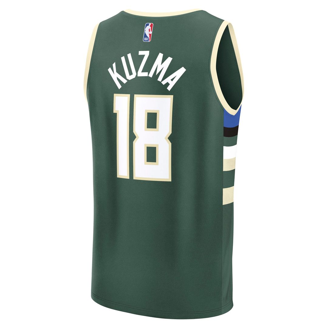 Milwaukee Bucks Kyle Kuzma Fanatics Fast Break Replica Player Jersey - Icon Edition - Hunter Green Team Jersey Sports Fan Apparel