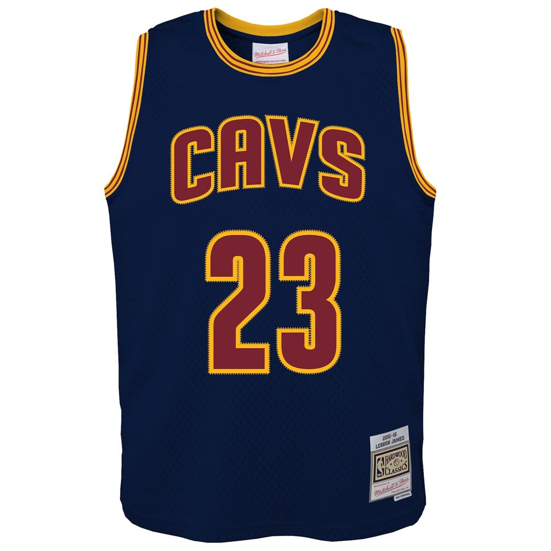 Cleveland Cavaliers LeBron James Mitchell & Ness Youth 2015/16 Hardwood Classics Swingman Jersey - Navy Team Jersey Sports Fan Apparel