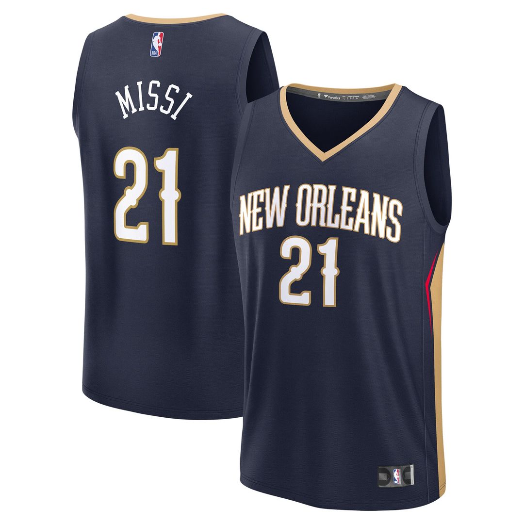 New Orleans Pelicans Yves Missi Fanatics 2024 NBA Draft Fast Break Player Jersey - Icon Edition - Navy Team Jersey Sports Fan Apparel