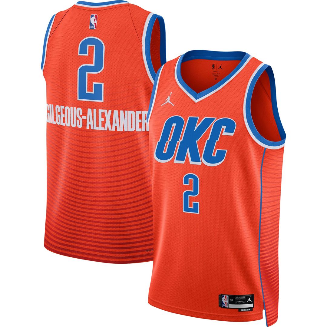 Oklahoma City Thunder Shai Gilgeous - Alexander Jordan Brand Unisex Swingman Jersey - Statement Edition - Orange Team Jersey Sports Fan Apparel