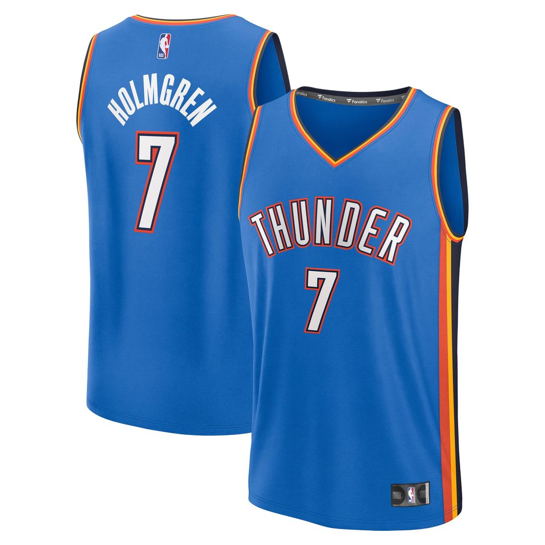 Oklahoma City Thunder Chet Holmgren Fanatics Fast Break Replica Player Jersey - Icon Edition - Blue Team Jersey Sports Fan Apparel