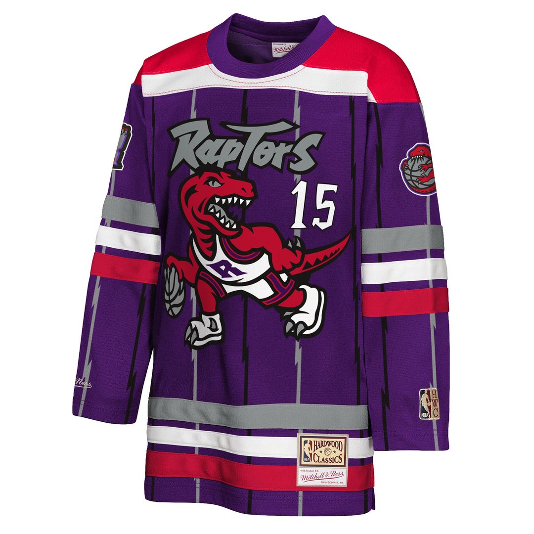 Toronto Raptors Vince Carter Mitchell & Ness Youth Maxxed Out 2.0 Fashion Hockey Jersey - Purple Team Jersey Sports Fan Apparel