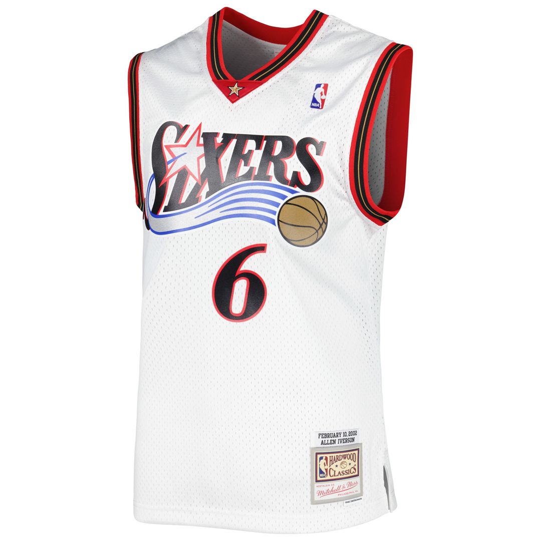 Philadelphia 76ers Allen Iverson Mitchell & Ness 2002/03 Hardwood Classics Swingman Jersey - Red Team Jersey Sports Fan Apparel