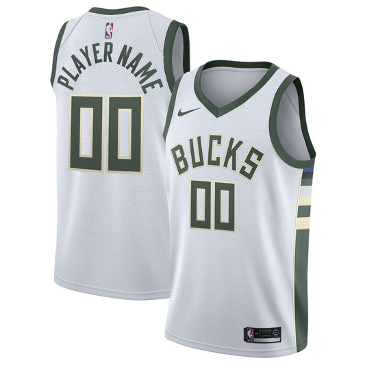 Milwaukee Bucks Nike 2020/21 Swingman Custom Jersey - Association Edition - White Team Jersey Sports Fan Apparel