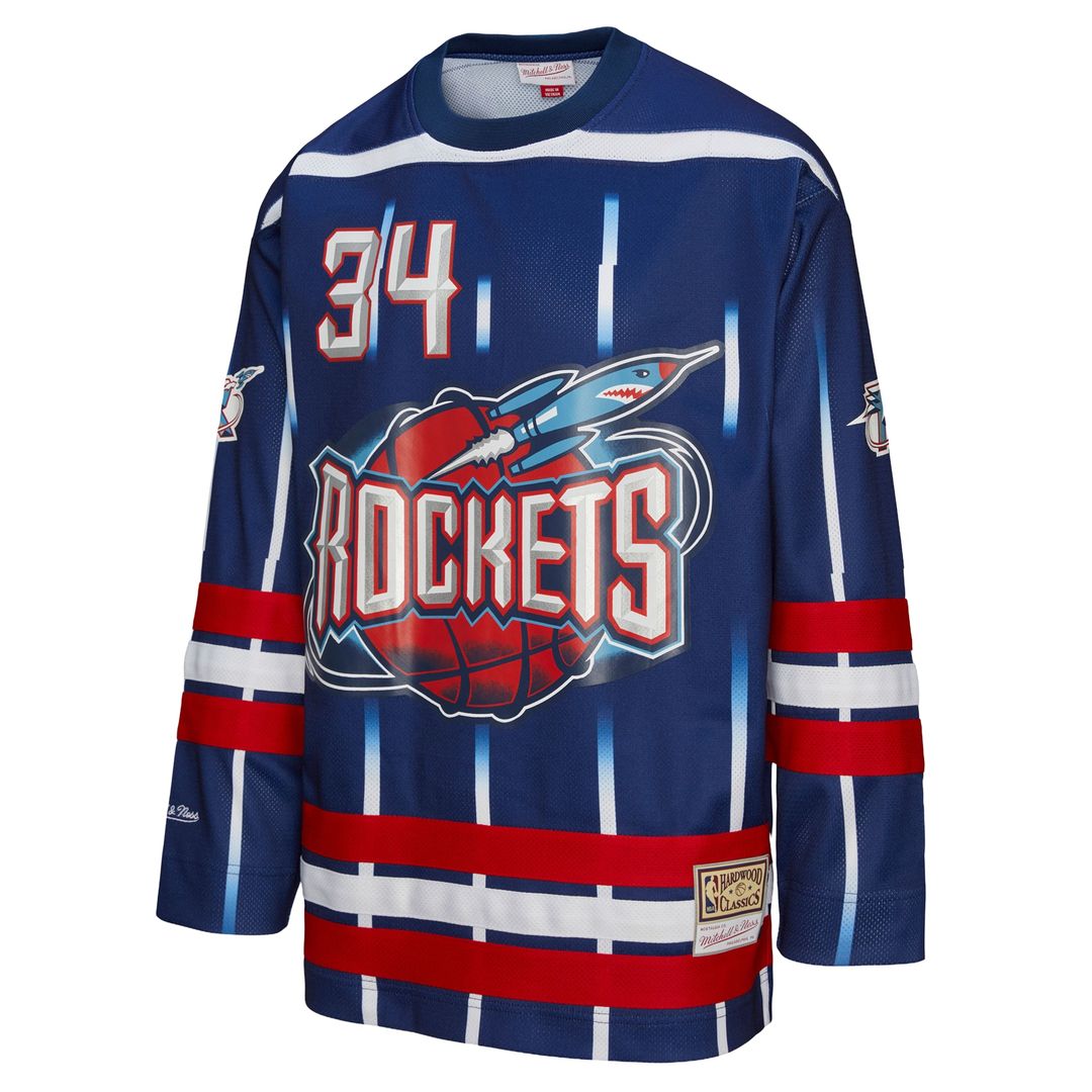 Houston Rockets Hakeem Olajuwon Mitchell & Ness Unisex Maxxed Out Fashion Hockey Jersey - Navy Team Jersey Sports Fan Apparel