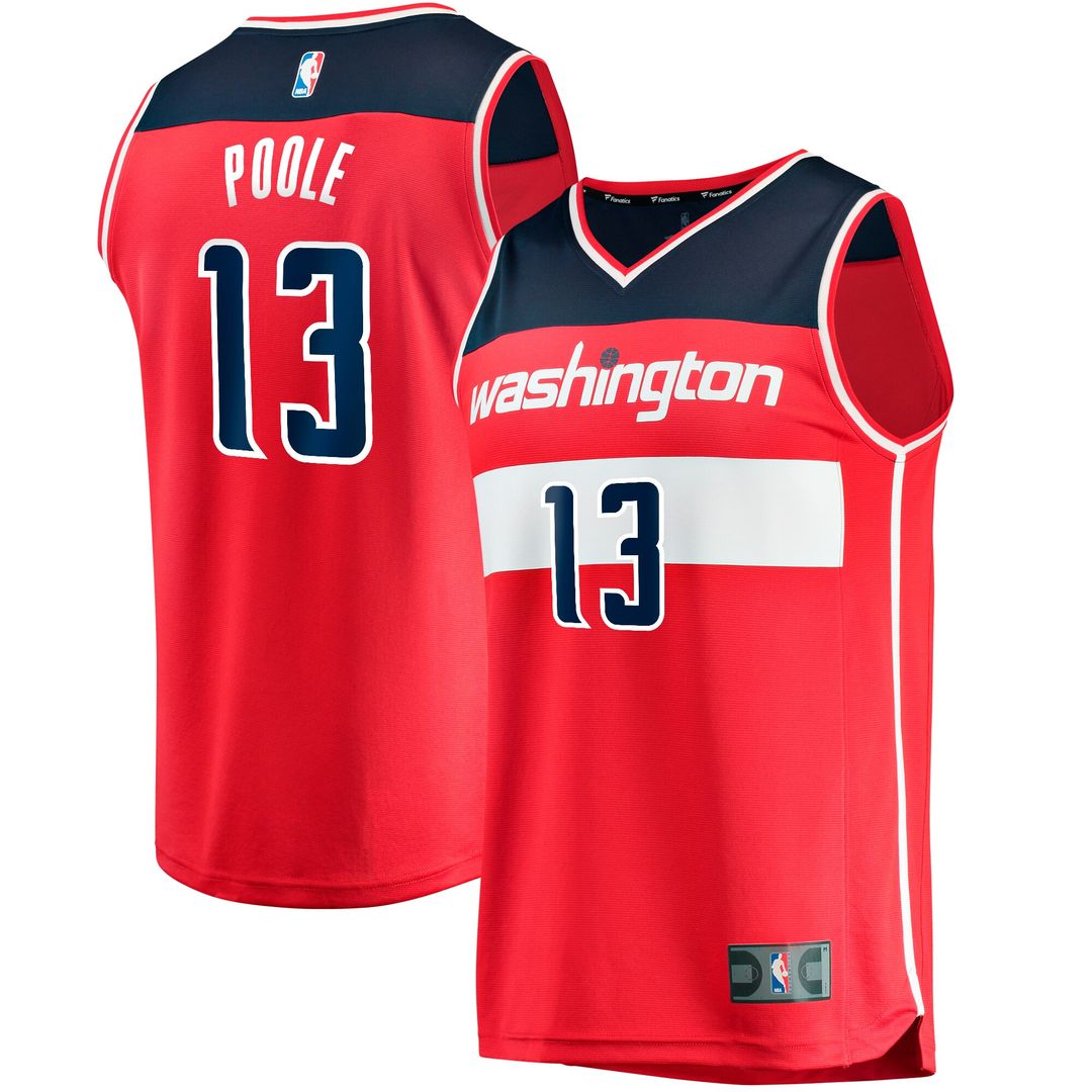 Washington Wizards Jordan Poole Fanatics Fast Break Player Jersey - Icon Edition - Red Team Jersey Sports Fan Apparel