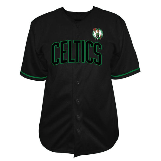 Boston Celtics Fanatics Big & Tall Pop Full - Button Baseball Jersey - Black Team Jersey Sports Fan Apparel
