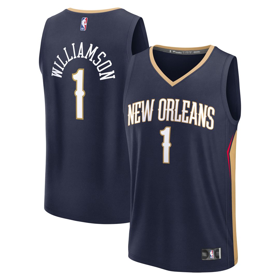 New Orleans Pelicans Zion Williamson Fanatics Fast Break Replica Player Jersey - Icon Edition - Navy Team Jersey Sports Fan Apparel