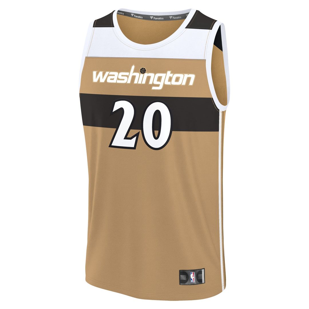 Washington Wizards Alex Sarr Fanatics 2025/26 City Edition Fast Break Jersey - Gold Team Jersey Sports Fan Apparel