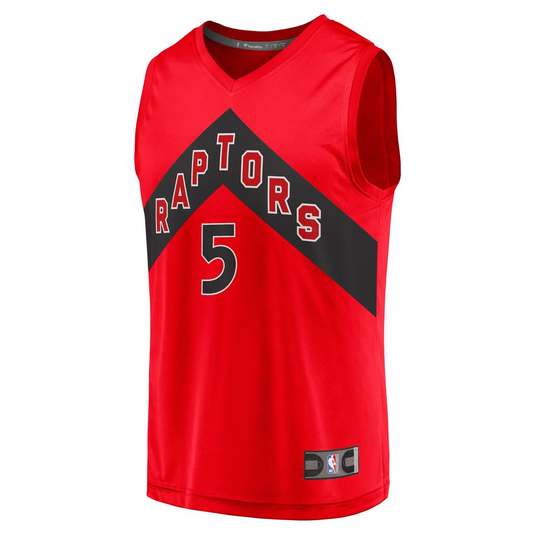 Toronto Raptors Immanuel Quickley Fanatics Fast Break Player Jersey - Icon Edition - Red Team Jersey Sports Fan Apparel