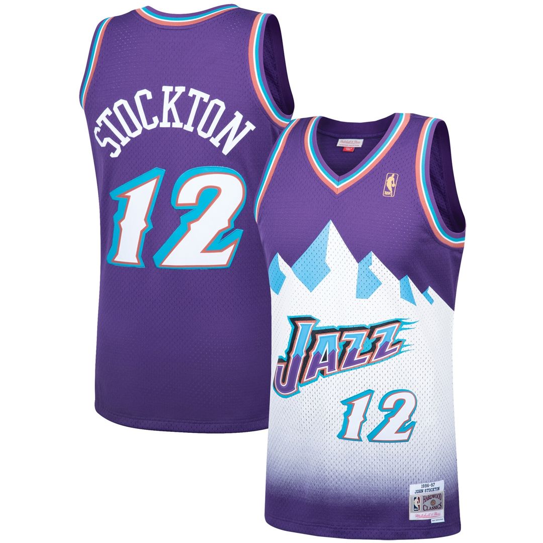 Utah Jazz John Stockton Mitchell & Ness Hardwood Classics Swingman Jersey - Purple Team Jersey Sports Fan Apparel