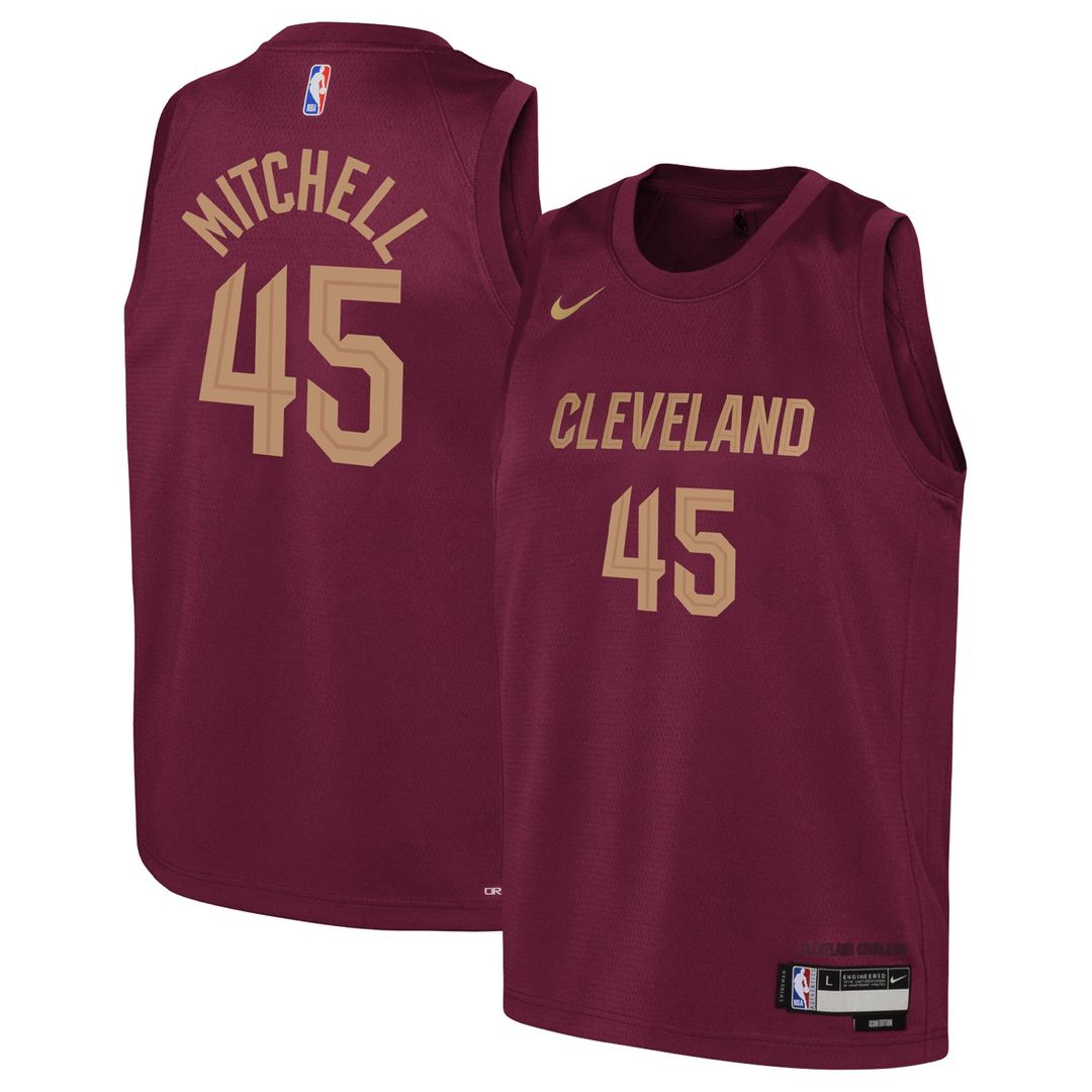 Cleveland Cavaliers Donovan Mitchell Nike Youth Swingman Jersey - Icon Edition - Wine Team Jersey Sports Fan Apparel