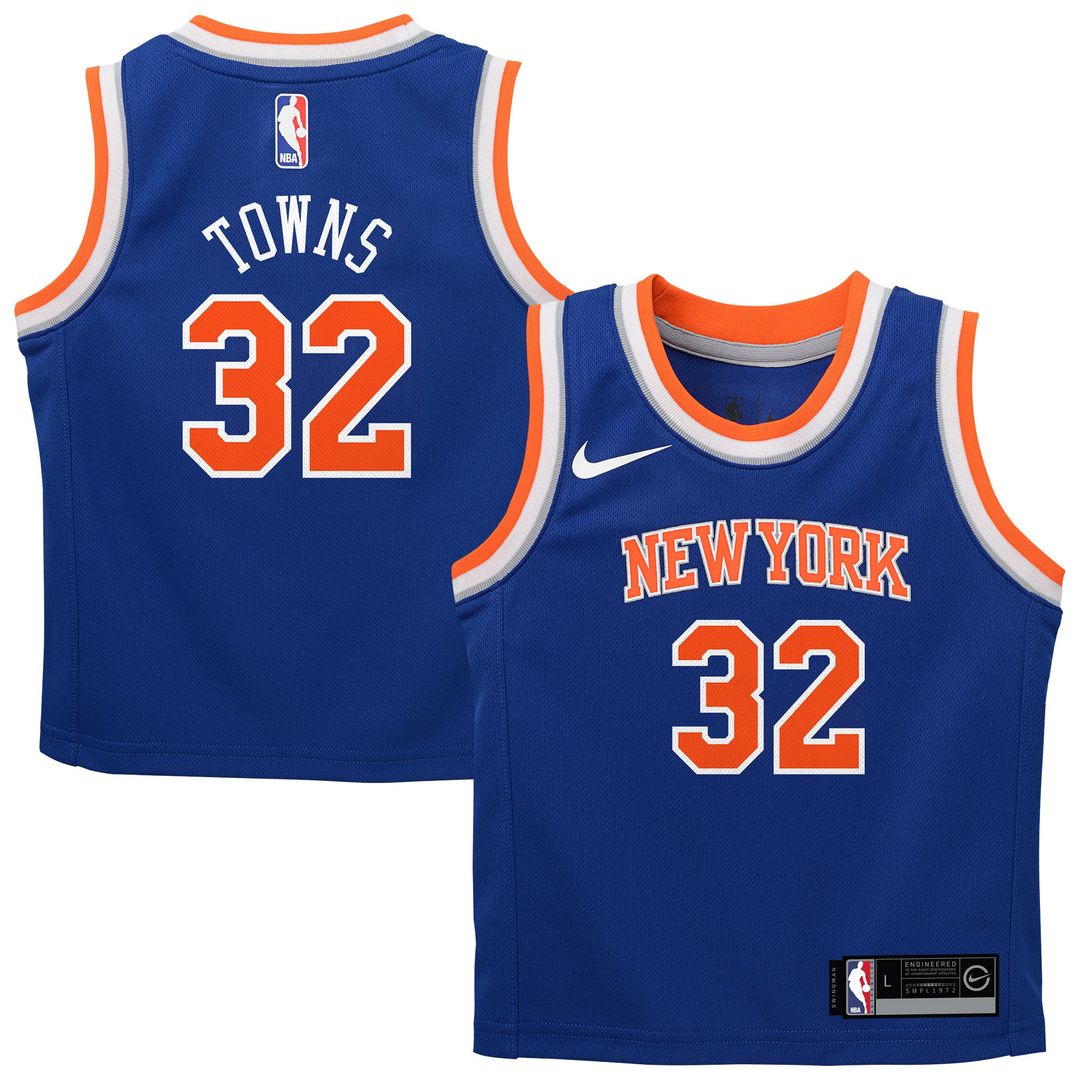 New York Knicks Karl - Anthony Towns Nike Infant Replica Swingman Jersey - Icon Edition - Blue Team Jersey Sports Fan Apparel