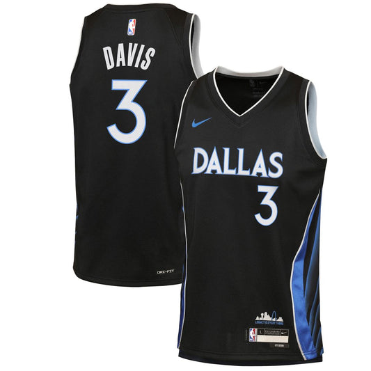 Dallas Mavericks Anthony Davis Nike Youth 2025/26 City Edition Swingman Jersey - Black Team Jersey Sports Fan Apparel