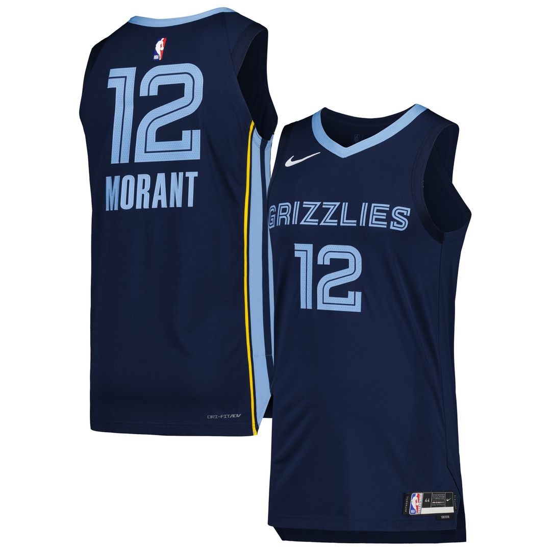 Memphis Grizzlies Ja Morant Nike Authentic Jersey - Icon Edition - Navy Team Jersey Sports Fan Apparel