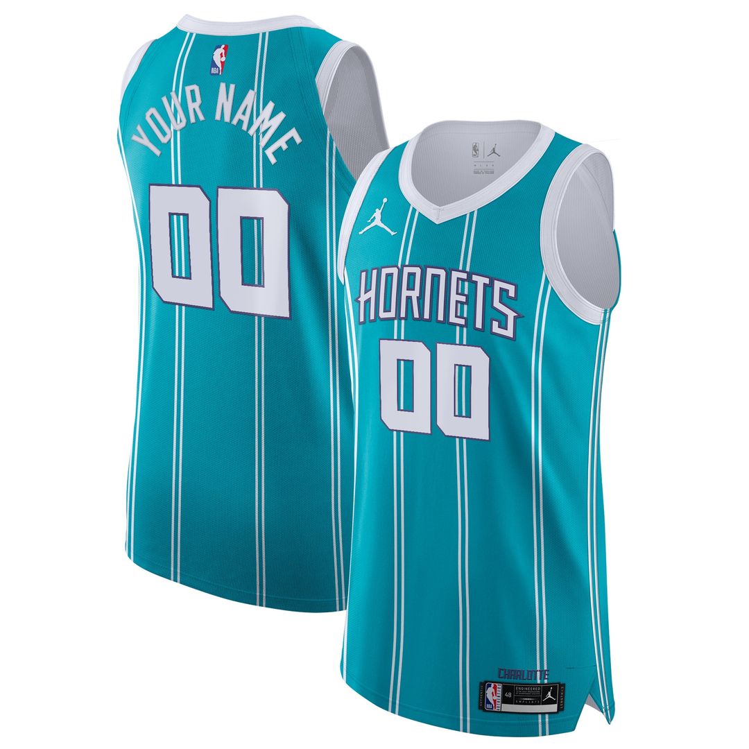 Charlotte Hornets Jordan Brand 2020/21 Authentic Custom Jersey Teal - Icon Edition Team Jersey Sports Fan Apparel